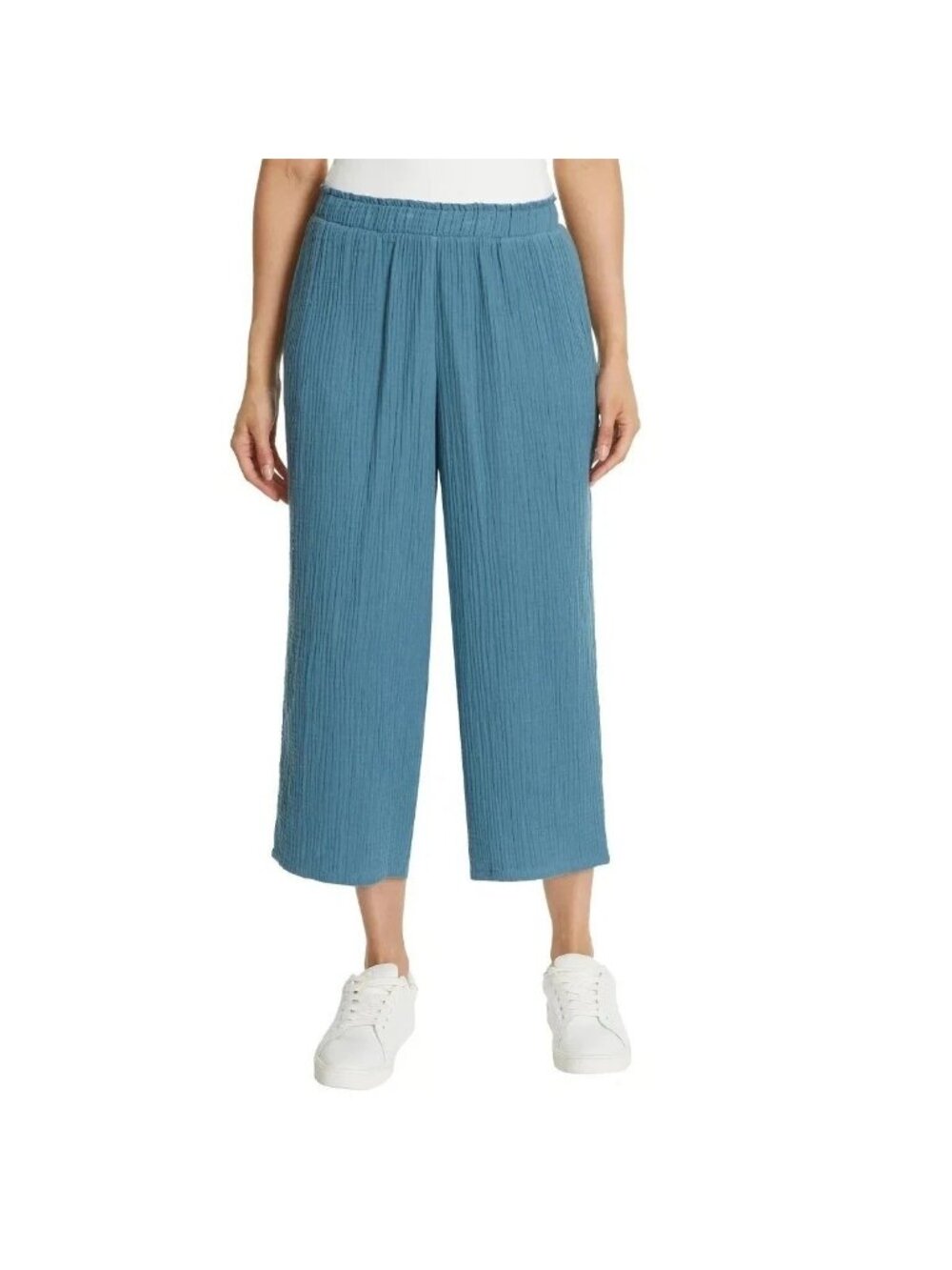 NWT Jessica Simpson Women's XXL Gauze  Blue Wide Leg Pants 100% Cotton Relaxed